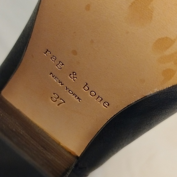RAG & BONE HARROW BLACK LEATHER ANKLE BOOTS SIZE 37 - Picture 8 of 9